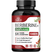 Nutreb Berberine 1200mg bottle front displaying the premium, high-purity formula.