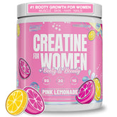 Nutrex Research Creatine for Women Pink Lemonade tub front—supports daily strength and recovery.