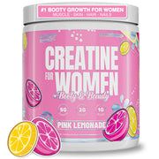 Nutrex Research Creatine for Women Pink Lemonade tub front—supports daily strength and recovery.