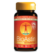Nutrex Hawaii BioAstin 12mg softgels bottle for daily antioxidant support.