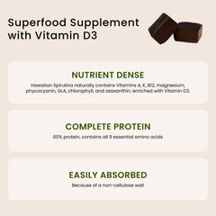 Nutrex Hawaii Spirulina Gummies Vitamin D3 label adds natural nutrients.