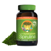 Nutrex Hawaii Pure Hawaiian Spirulina Powder bottle shows purity and daily usability.