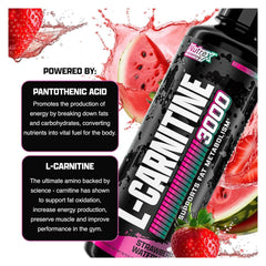 Nutrex Liquid Carnitine 3000 dosing spoon emphasizes precise measurement.