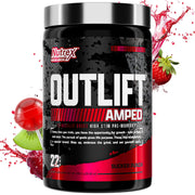 Nutrex OUTLIFT Amped bottle overview showing energy for intense workouts.