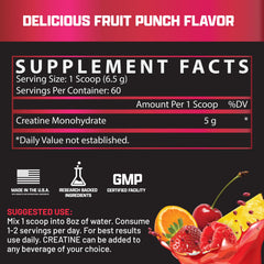 Nutrex Research Creatine Fruit Punch bottle pour showcases convenient post-workout mixing.