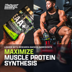 Nutrex Research EAA Hydration glass with a refreshing lemon lime drink.