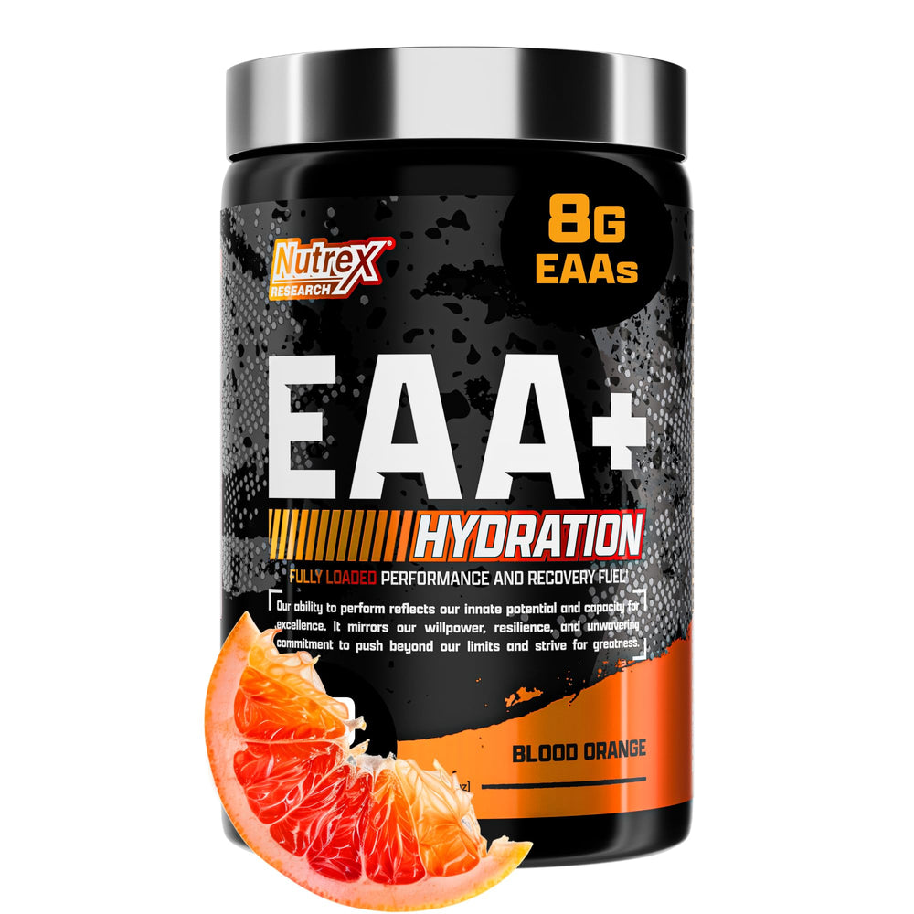 Nutrex Research EAA Hydration label-front for brand recognition and flavor cue