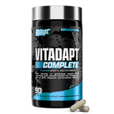 Nutrex Vitadapt bottle on gym bench supports daily performance and recovery.