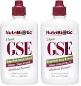 NutriBiotic GSE bottle front shows premium grapefruit seed extract for daily wellness.