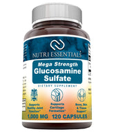 Nutri Essentials Glucosamine Sulfate Mega Strength bottle for daily joint support
