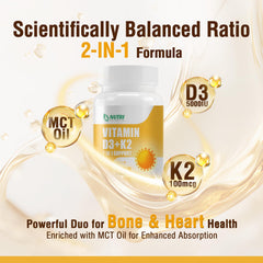 Nutri Potentia MCT oil adjacent to capsules highlighting absorption boost.