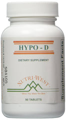 Nutri-West Hypo-D 90 bottle on shelf for convenient daily use.