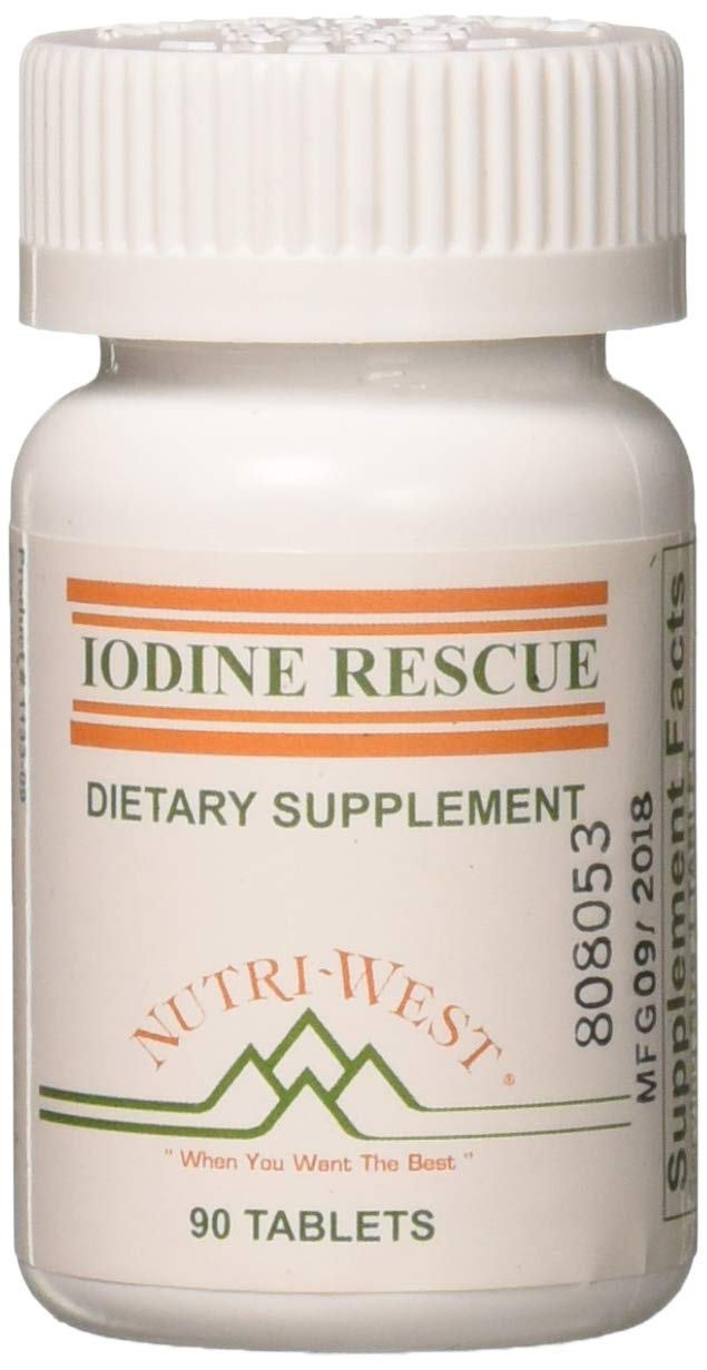 Nutri-West Iodine Rescue bottle front for daily wellness support.