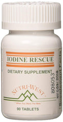 Nutri-West Iodine Rescue bottle front for daily wellness support.