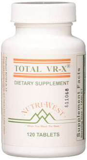 Nutri-West Total VR-X 120 bottle front view for on-the-go wellness.