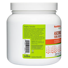 NutriBiotic ascorbic acid powder scoop shows precise measurement for high-dose vitamin C
