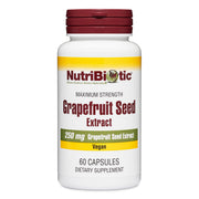 NutriBiotic Grapefruit Seed Extract capsules bottle view, convenient daily supplement for wellness.