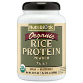 NutriBiotic organic plain rice protein bag ideal for plant-based nutrition and smoothies