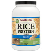 NutriBiotic Plain Rice Protein bottle front, gluten-free vegan nutrition