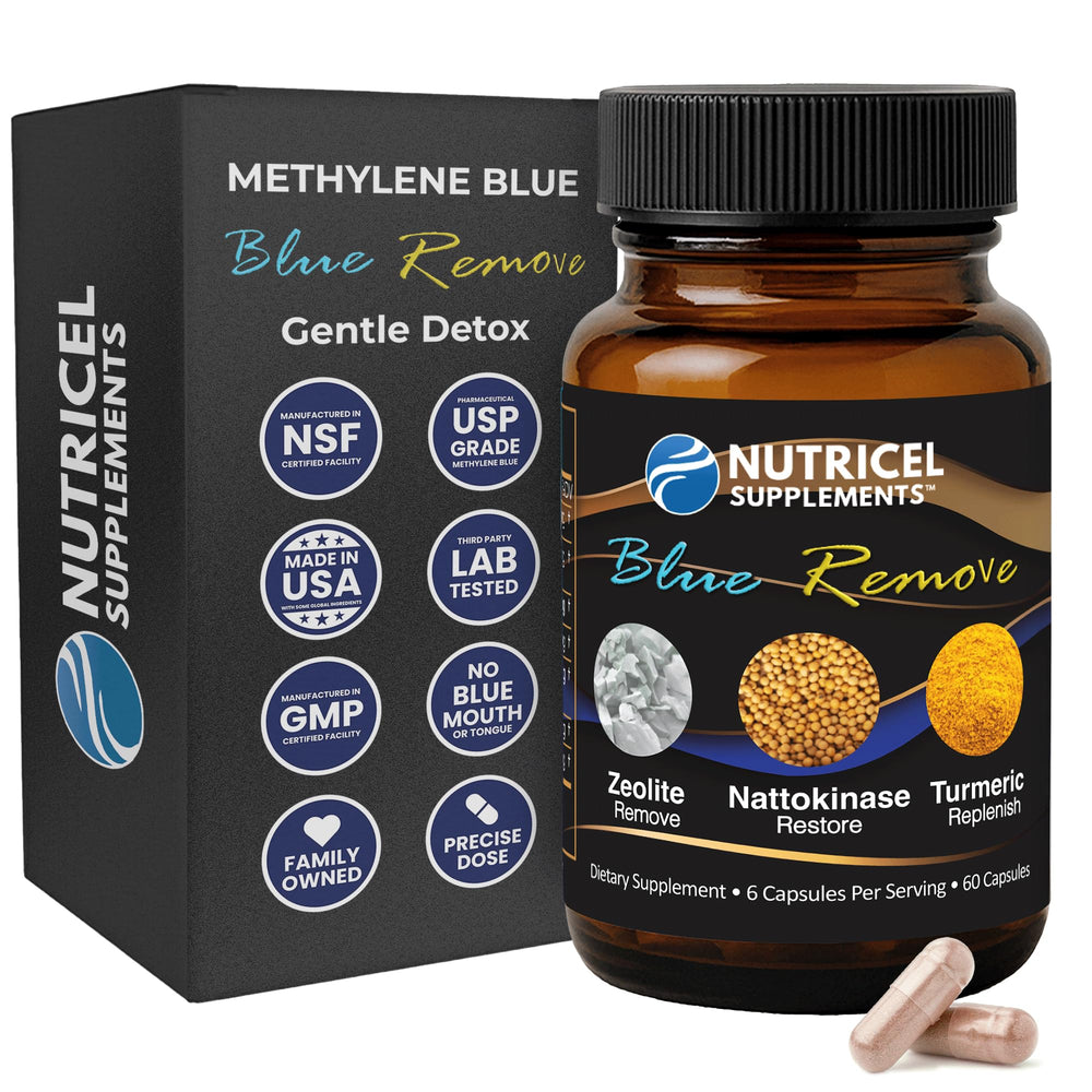 Nutricel Methylene Blue capsules in bottle for daily wellness exploration