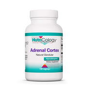 Nutricology Adrenal Support bottle label showing dosage and branding.
