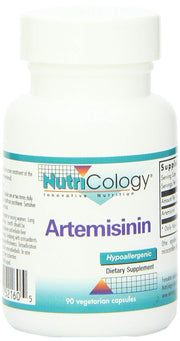 Nutricology Artemisinin bottle closed, showcasing pure GI support supplement for daily wellness.