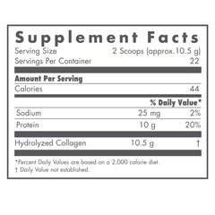 Closeup of Nutricology Arthred label highlighting glycine-rich collagen for skin, hair, and nails