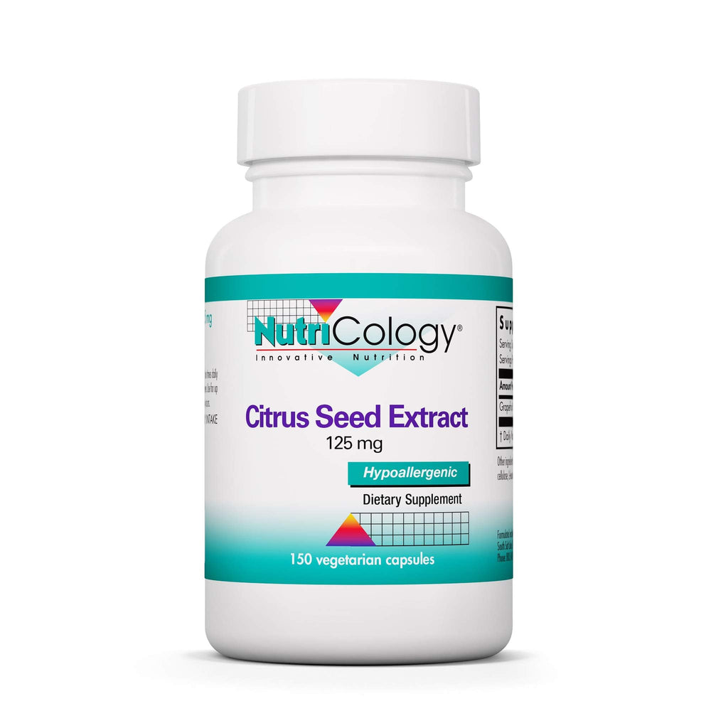 Nutricology Citrus Seed Extract bottle front: premium, concentrated supplement for daily balance