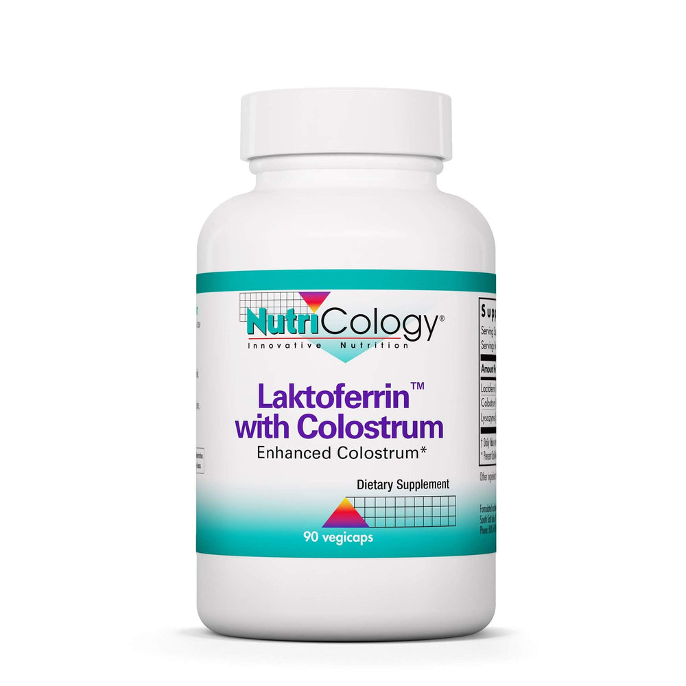 Nutricology Laktoferrin bottle with sleek packaging for daily immune support.