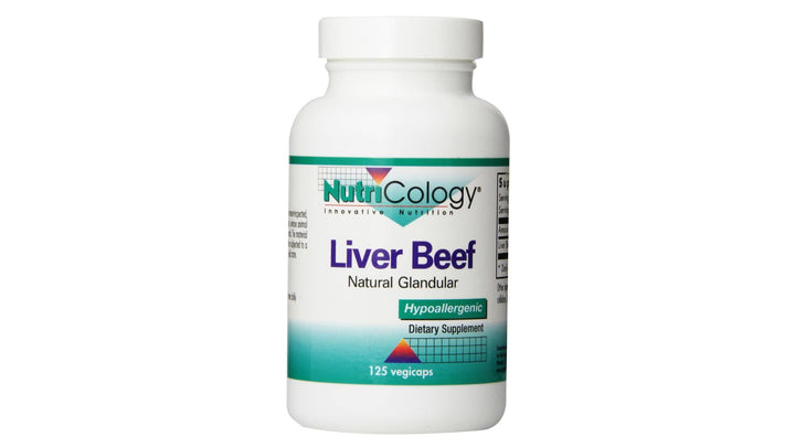 Nutricology Liver Beef Vegi Caps bottle for daily supplement routine