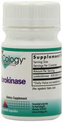 Nutricology Lumbrokinase label closeup shows product details and quality cues.