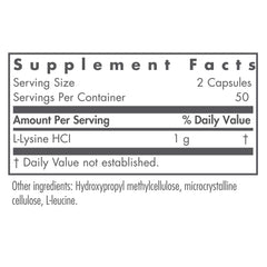 Nutricology L-Lysine capsules close-up highlighting free-form capsules for easy daily use