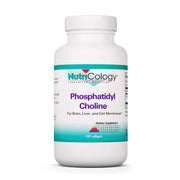 Nutricology phosphatidylcholine softgels bottle-front view for daily liver wellness.