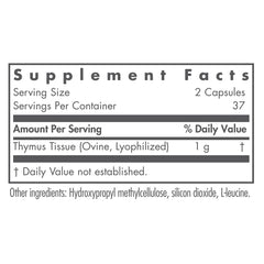 Nutricology Thymus capsules ready for easy daily intake.