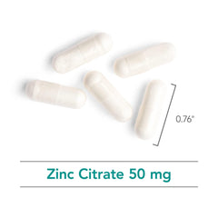 Nutricology Zinc Citrate bottle pour showing convenient dosage for daily use.