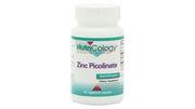 Nutricology Zinc Picolinate bottle front with easy-to-swallow vegetarian capsules for daily immune support