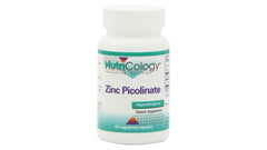 Nutricology Zinc Picolinate bottle front with easy-to-swallow vegetarian capsules for daily immune support