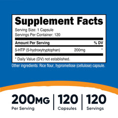 Nutricost 5-HTP capsules-closeup showing high potency per capsule