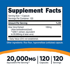 Nutricost Aloe Vera capsules provide a convenient daily dose from concentrated extract