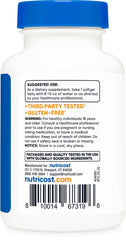 Nutricost Astaxanthin packaging box, 120-softgel four-month supply.