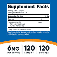 Nutricost Astaxanthin softgels closeup for easy daily use.