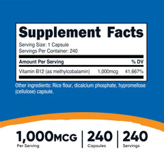 Nutricost B12 bottle showing label for easy daily supplement routine
