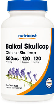 Nutricost Baikal Skullcap bottle for easy daily vegetarian supplementation.