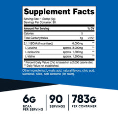 Nutricost BCAA Pineapple Powder with scoop for easy mixing after workouts.