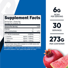 Nutricost BCAA Powder scoop showing correct 6 g serving for workouts.