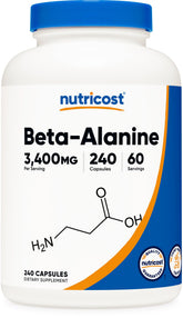Nutricost Beta-Alanine bottle front view for daily training support
