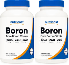 Nutricost Boron capsules bottle front for easy daily supplementation.