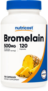 Nutricost Bromelain 500mg bottle front view for daily wellness support.