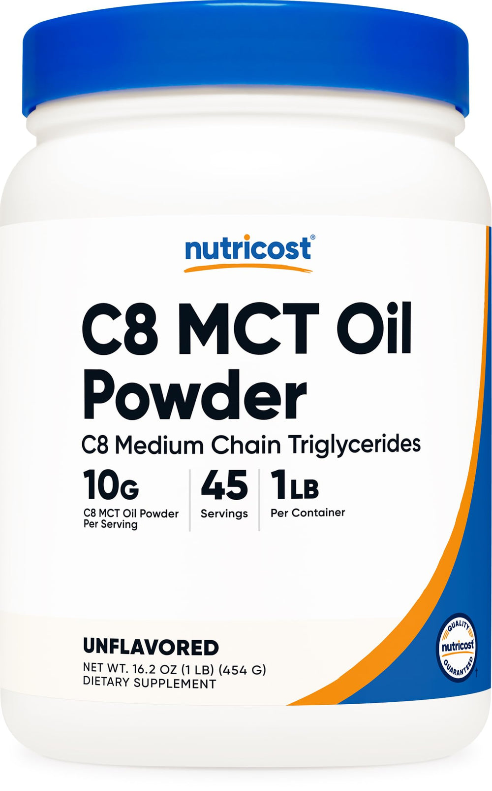Nutricost C8 MCT Oil Powder tub for simple high-C8 supplementation.