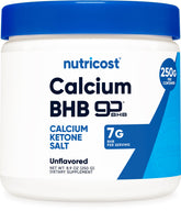 Nutricost Calcium BHB powder container for easy exogenous ketone support.
